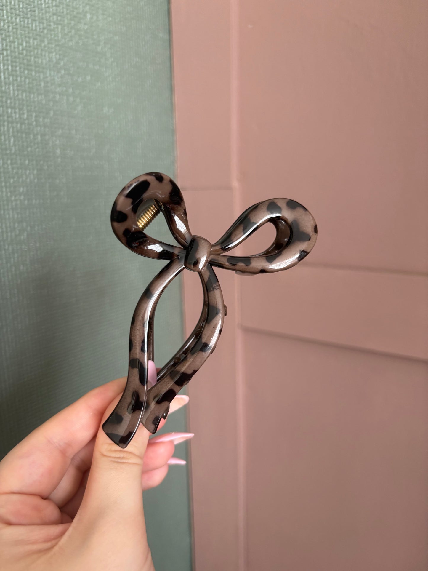 Small bow claw clips - leopard