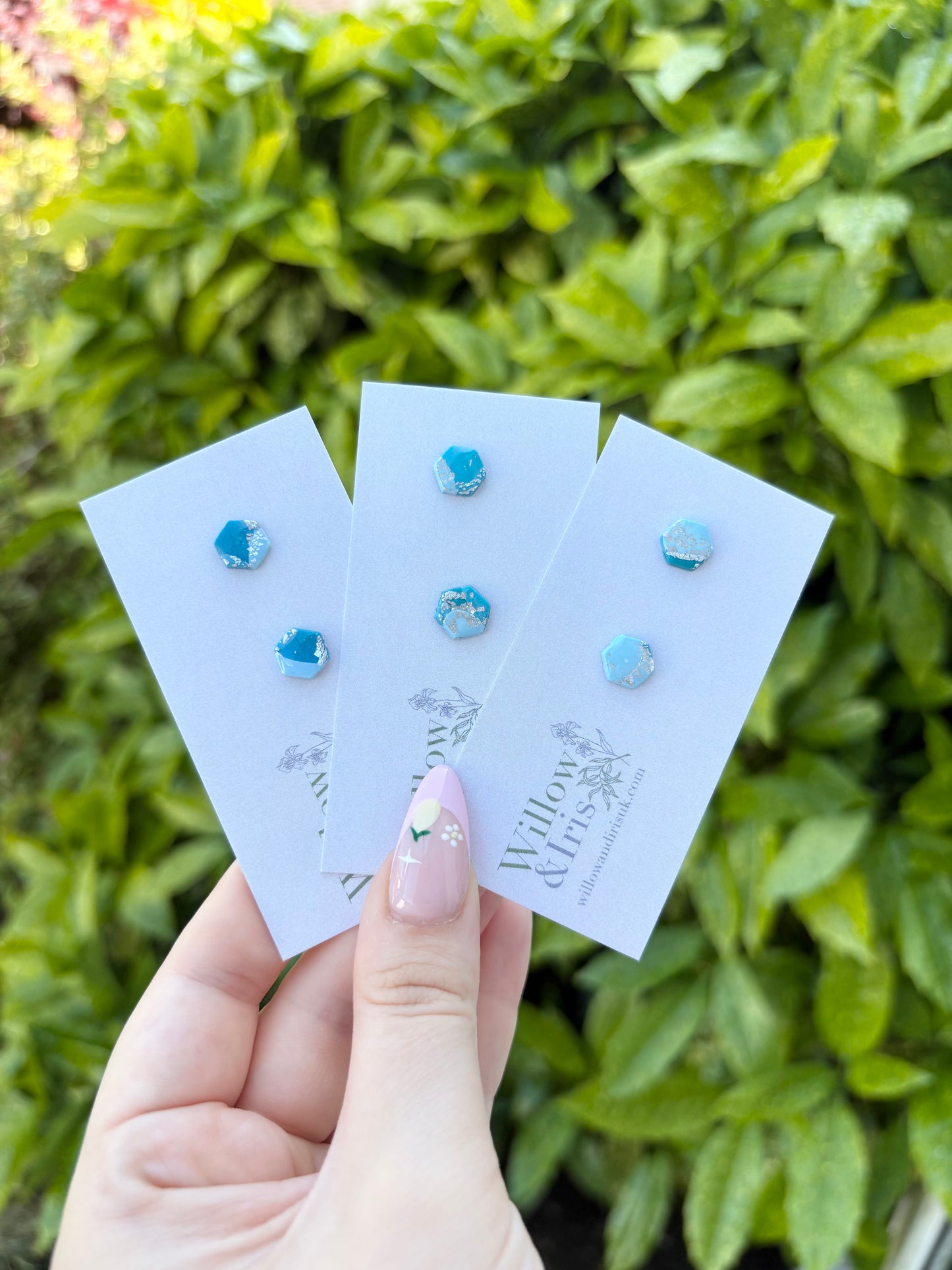 Blue stud earrings