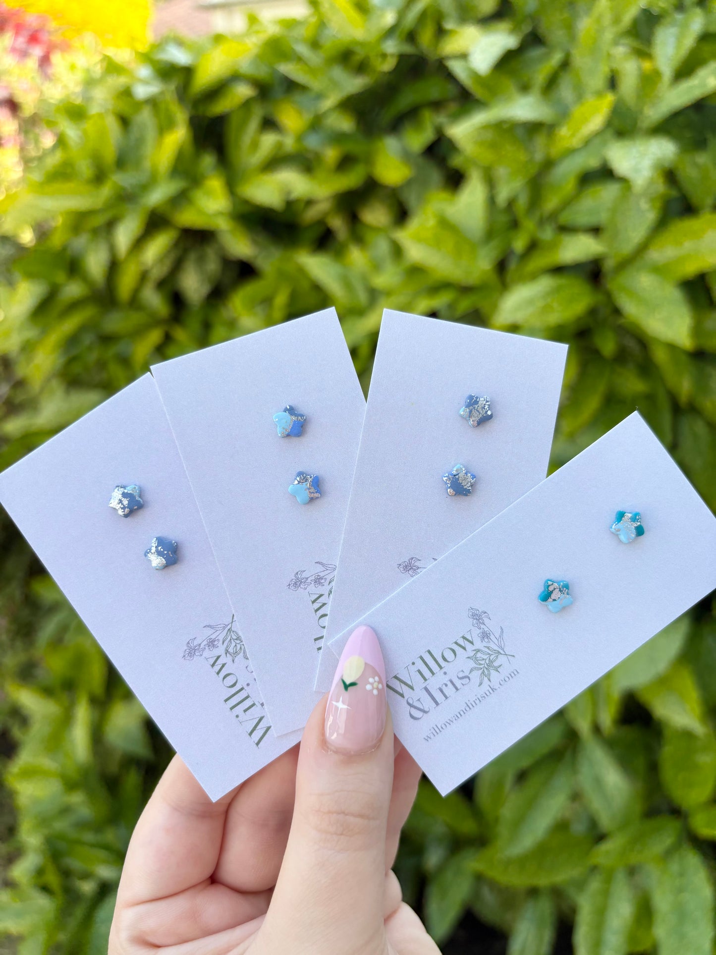 Blue stud earrings