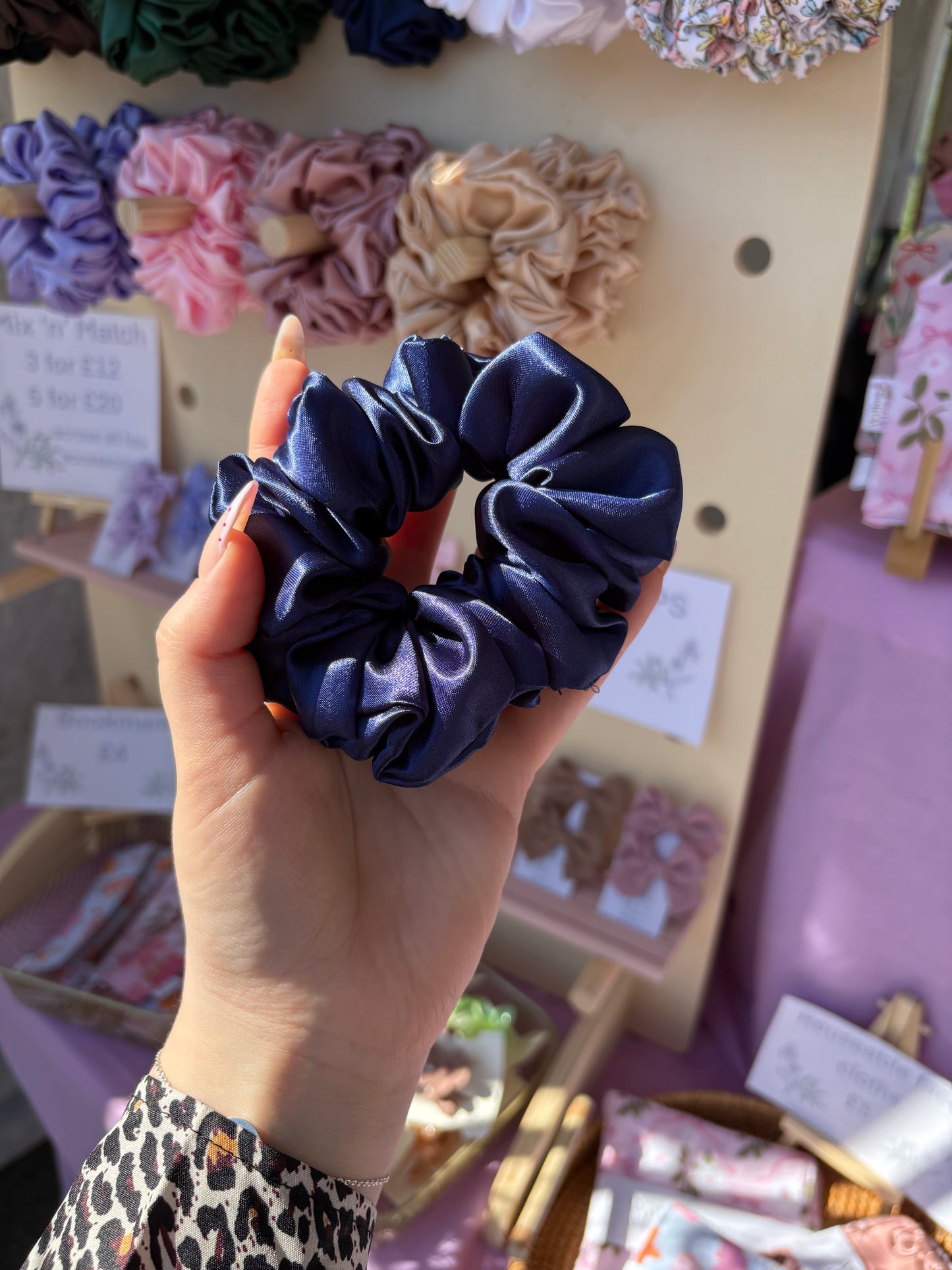 Navy scrunchie