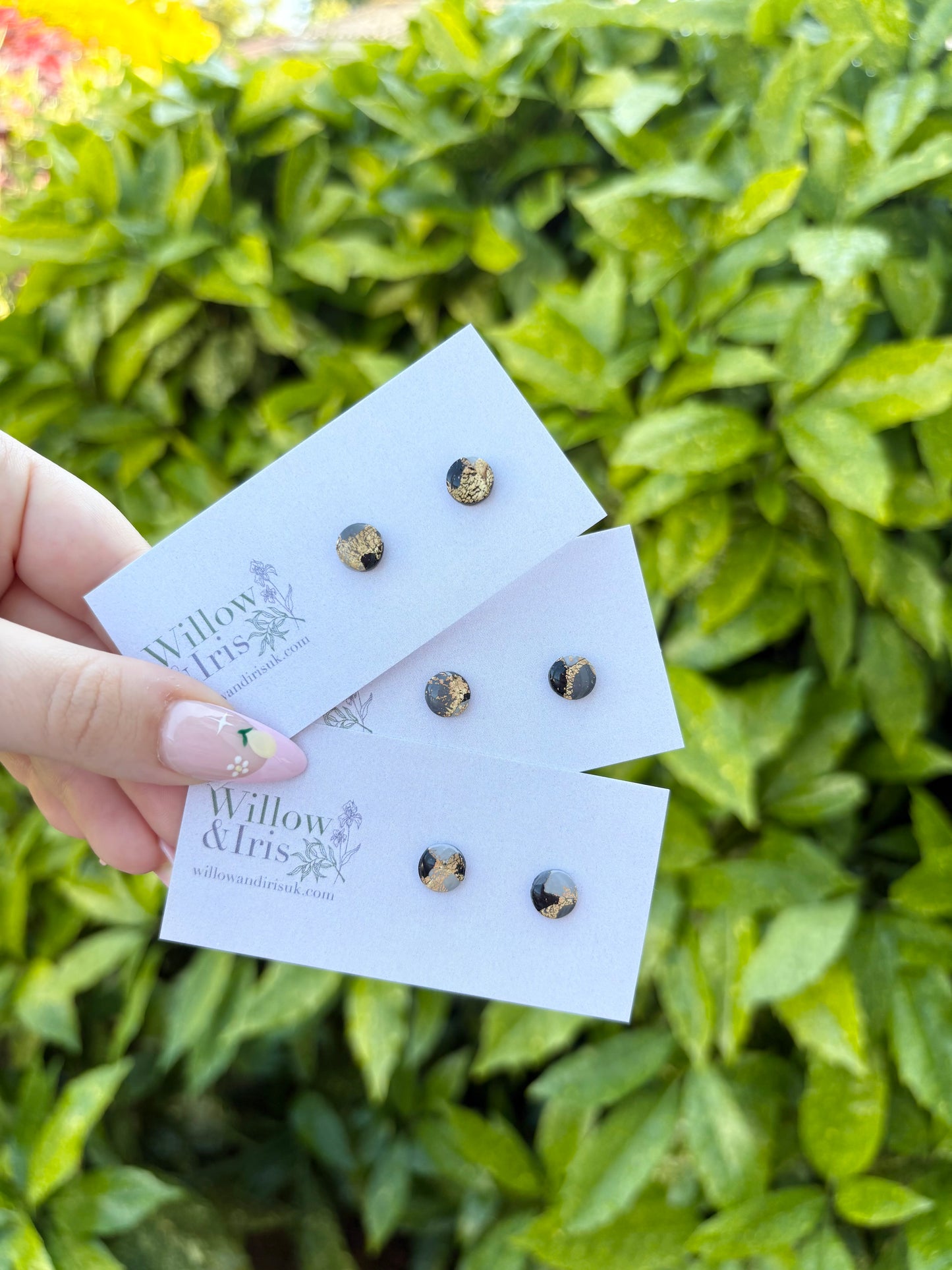 Black stud earrings