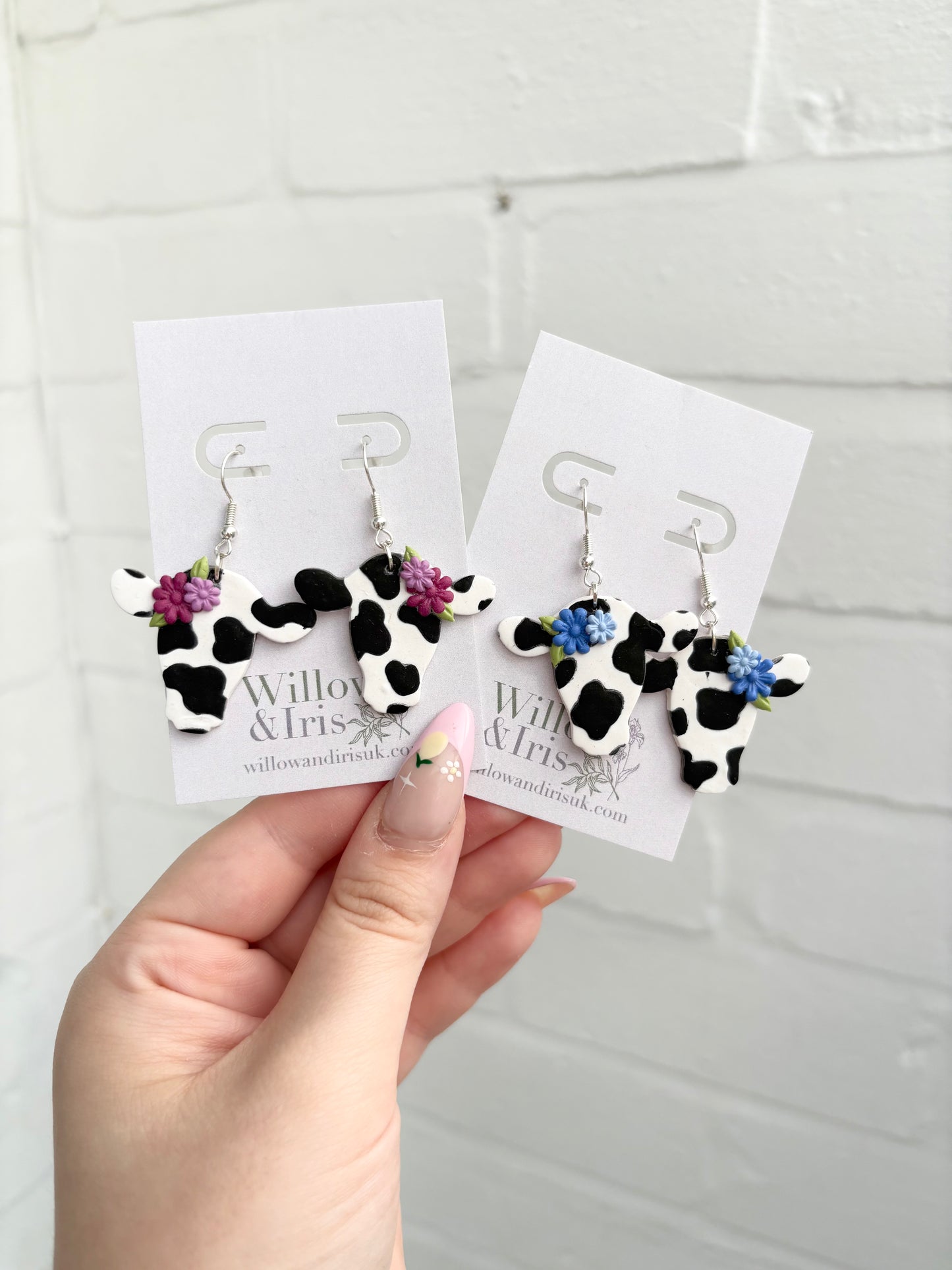 cow dangle earrings