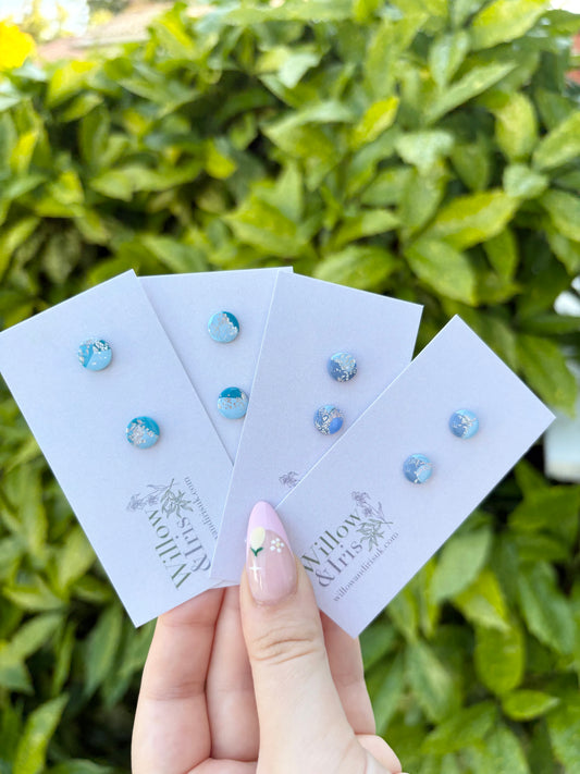 Blue stud earrings