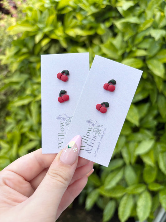 Cherry stud earrings