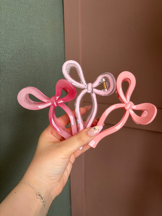 Bow claw clips - pinks