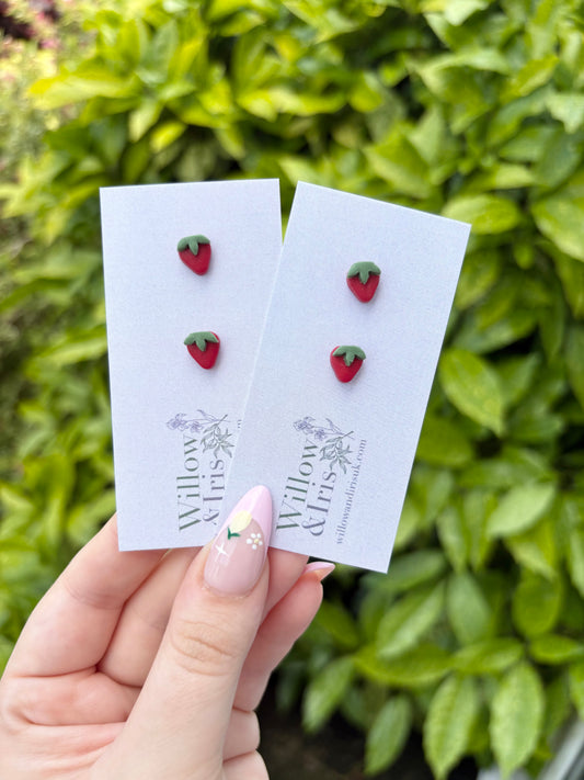 Strawberry stud earrings