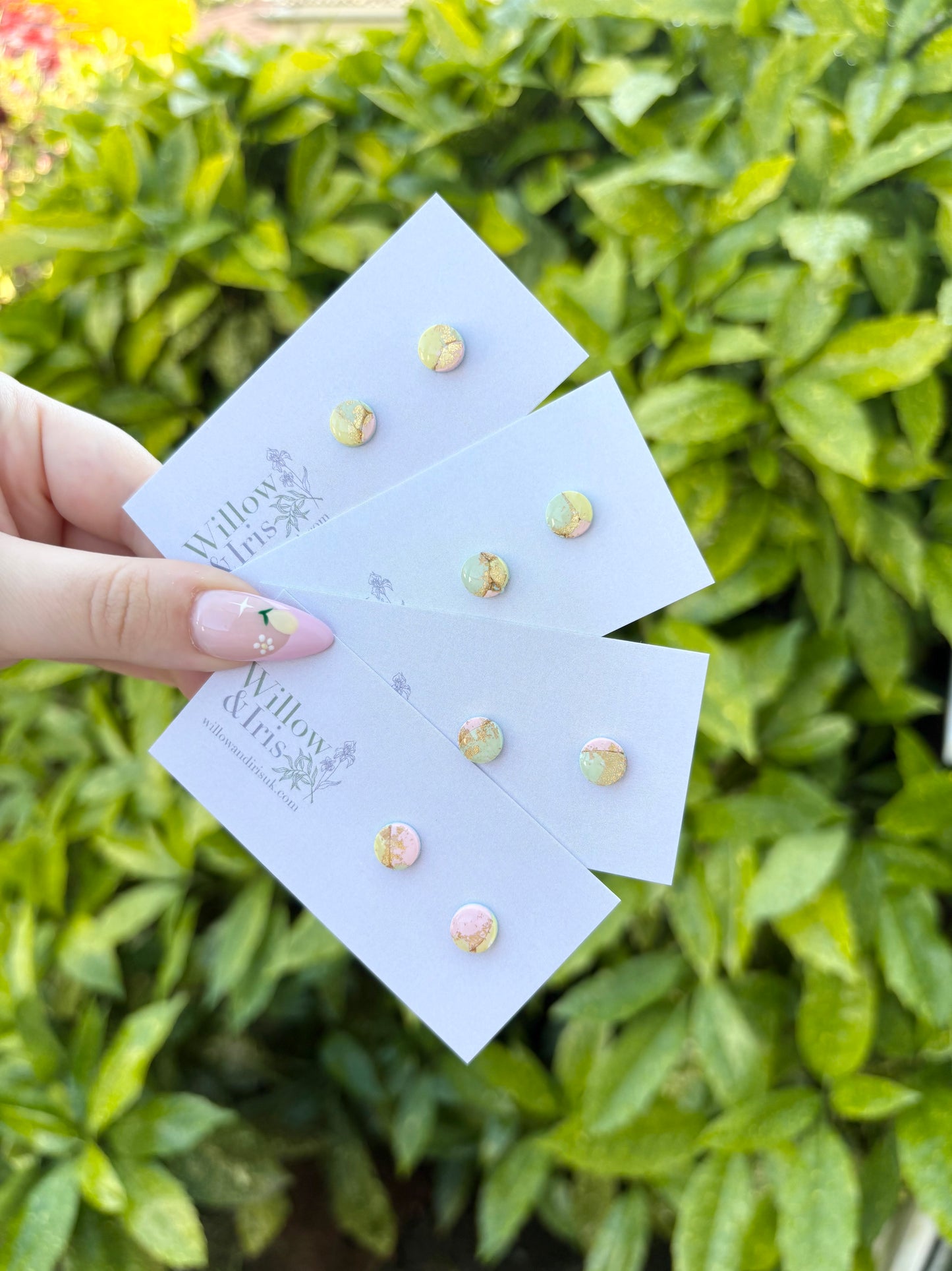 Rhubarb & Custard stud earrings