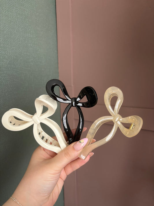 Bow Claw Clips - monochrome