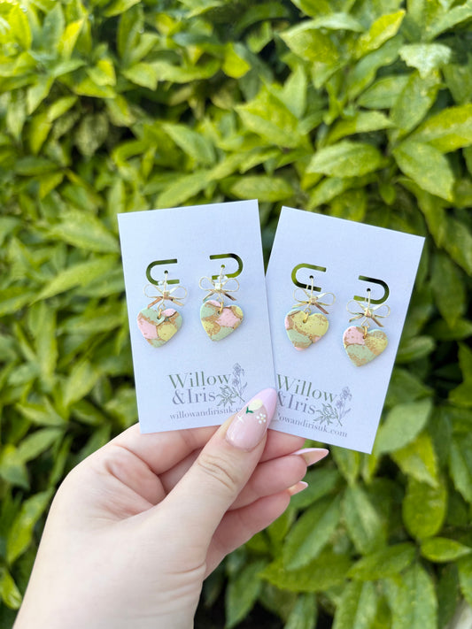 Rhubarb & custard dangle earrings