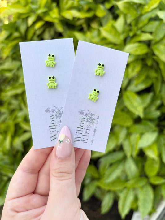Frog stud earrings