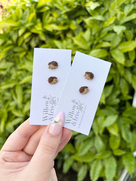 Hedgehog stud earrings
