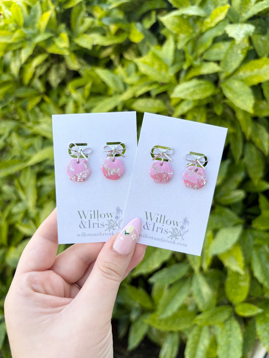 Pink dangle earrings