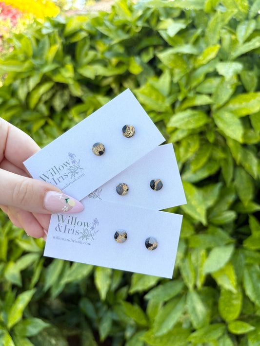 Black stud earrings