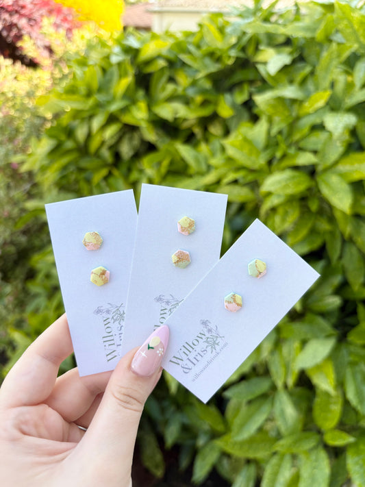Rhubarb & Custard stud earrings