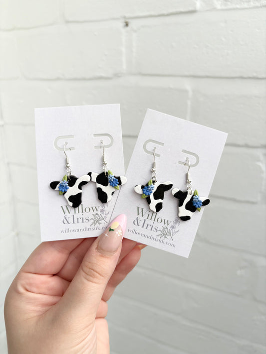cow dangle earrings